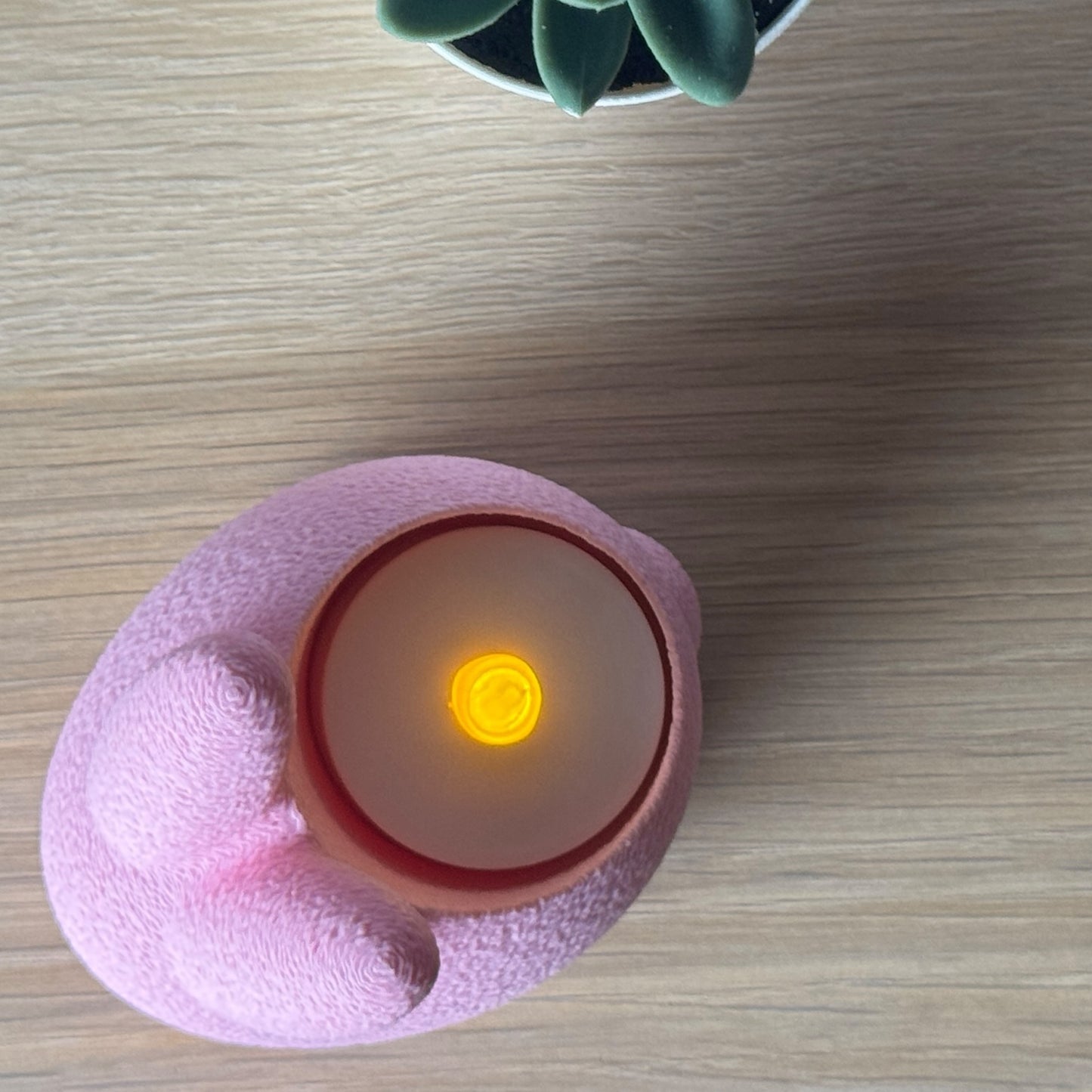 Bunny Tealight Candle Holder (Pastel Pink)