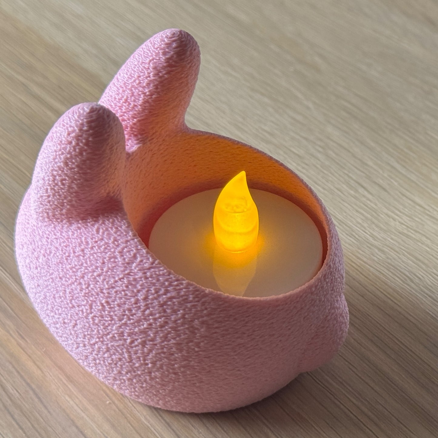 Bunny Tealight Candle Holder (Pastel Pink)