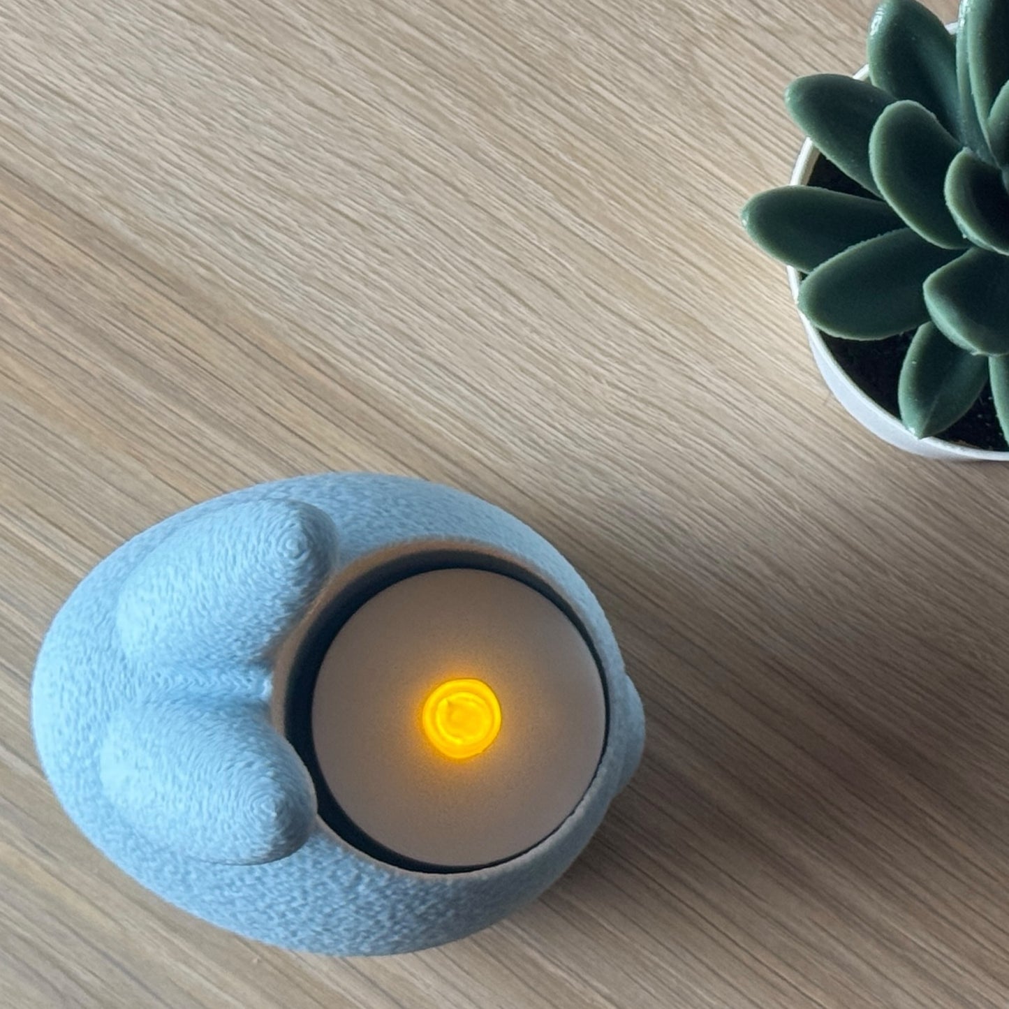 Bunny Tealight Candle Holder (Pastel Blue)