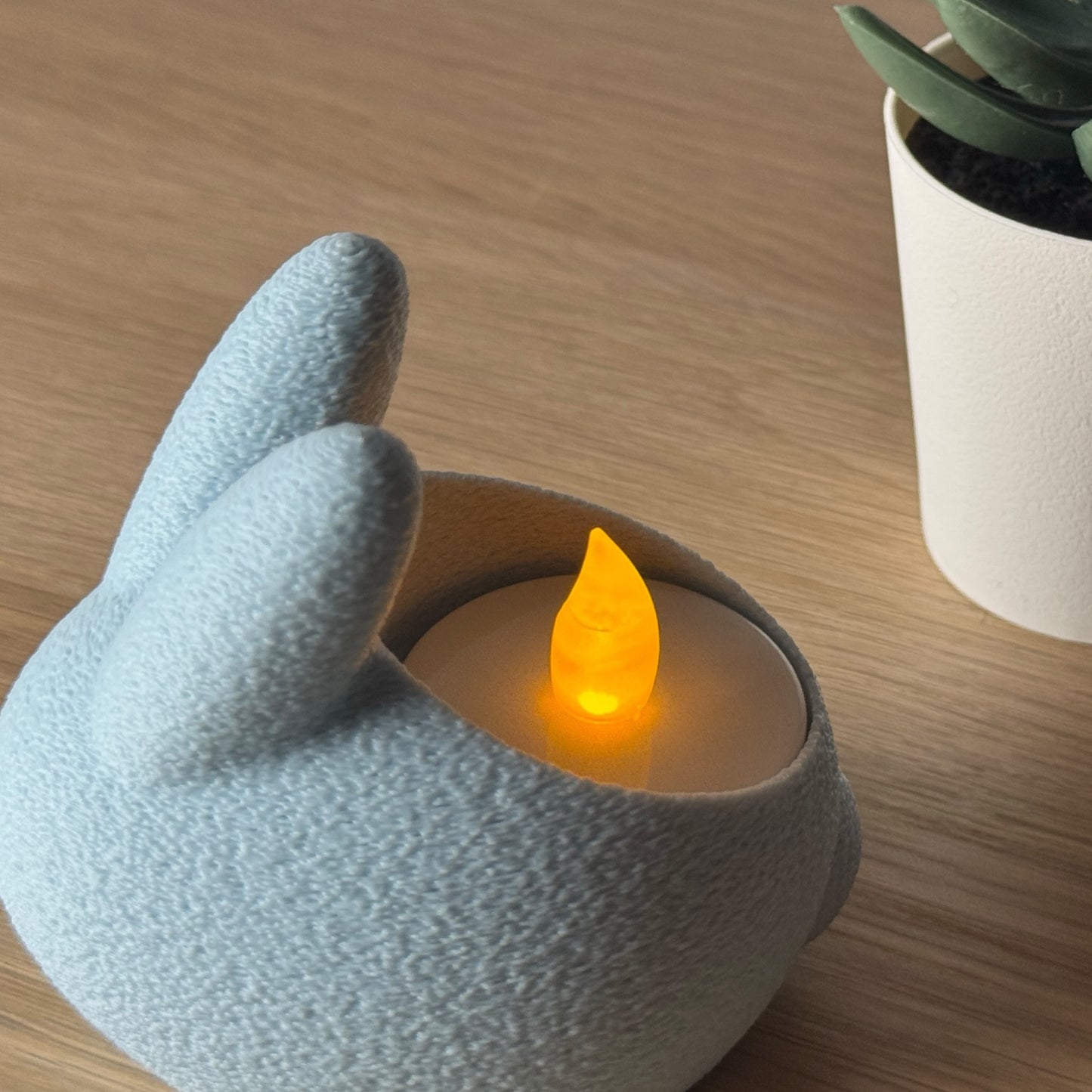 Bunny Tealight Candle Holder (Pastel Blue)
