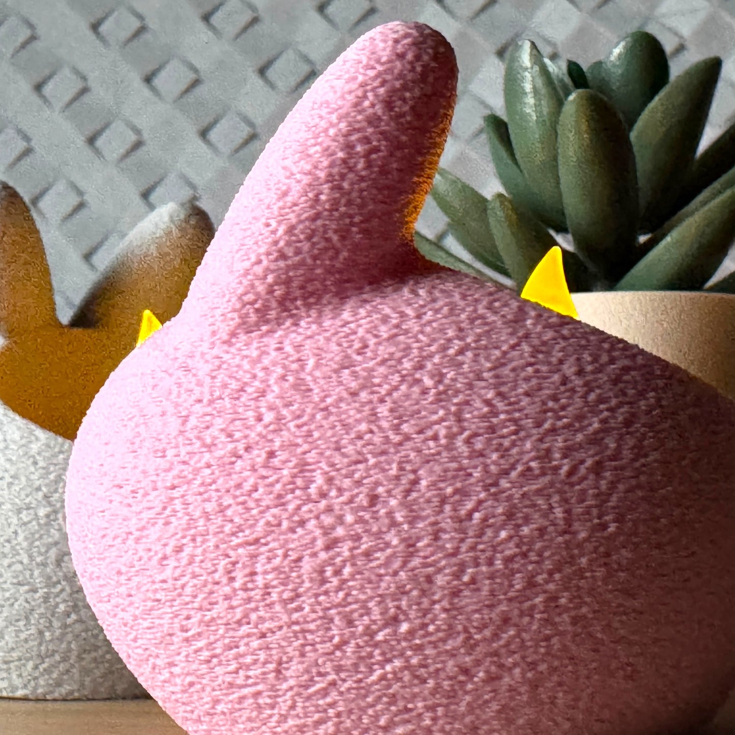 Bunny Tealight Candle Holder Set - Pastel Pink & Grey