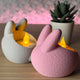 Bunny Tealight Candle Holder Set - Pastel Pink & Grey