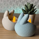 Bunny Tealight Candle Holder Set - Pastel Blue & Grey